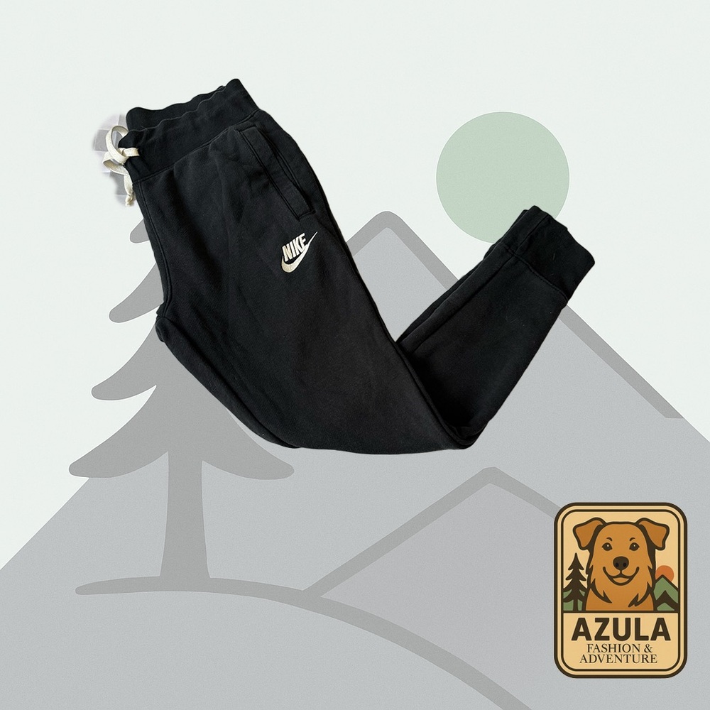 Nike Black Joggers with Tapered Ankles and Drawstring Waist
